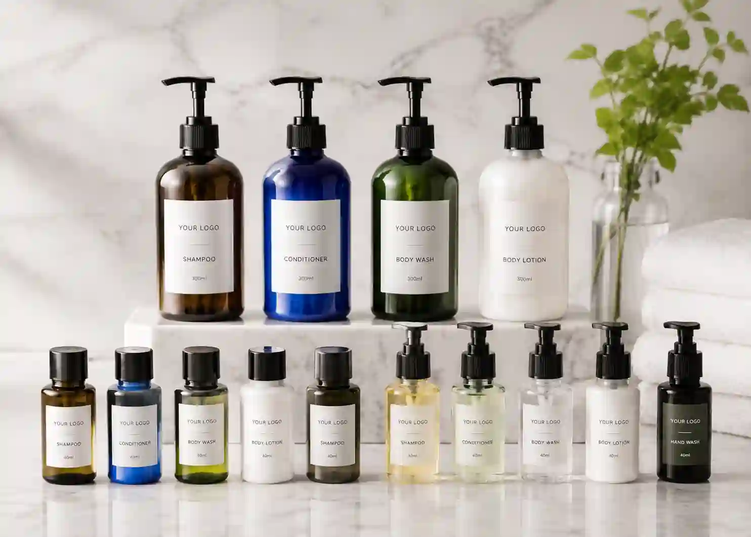 Toiletry bottle label placeholder