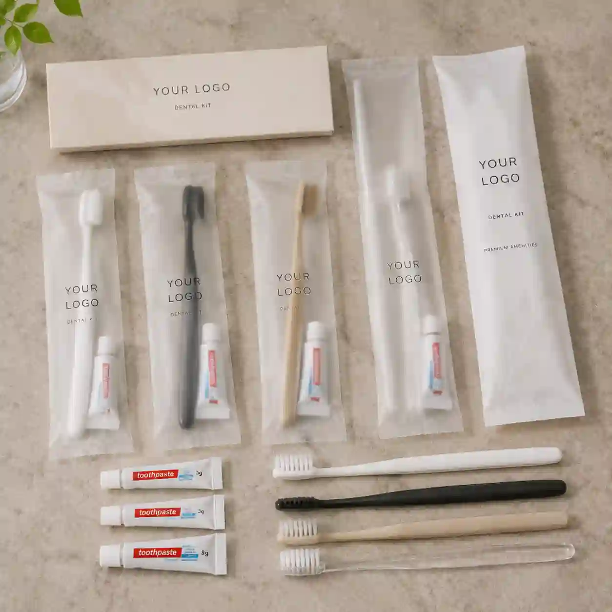 Custom Hotel Toothbrush & Toothpaste Kits