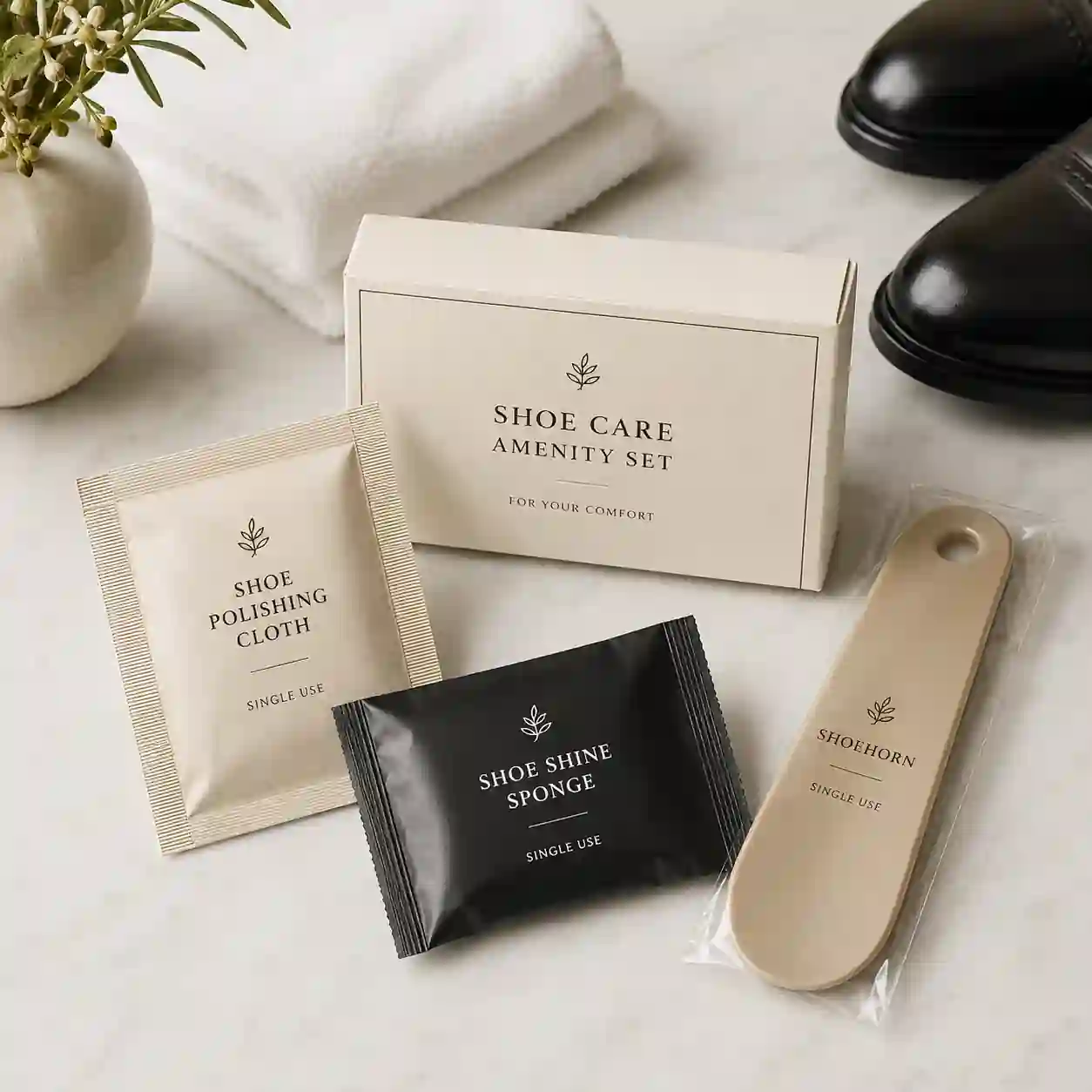 Hotel Shoe Mitts & Shoe Polish Sponges